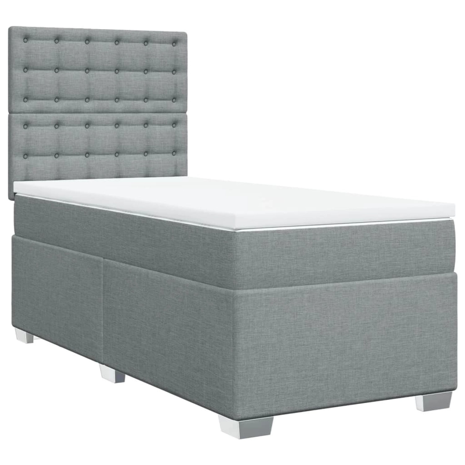 vidaXL Boxspringbett mit Matratze Hellgrau 100x200 cm Stoff2101666 günstig online kaufen