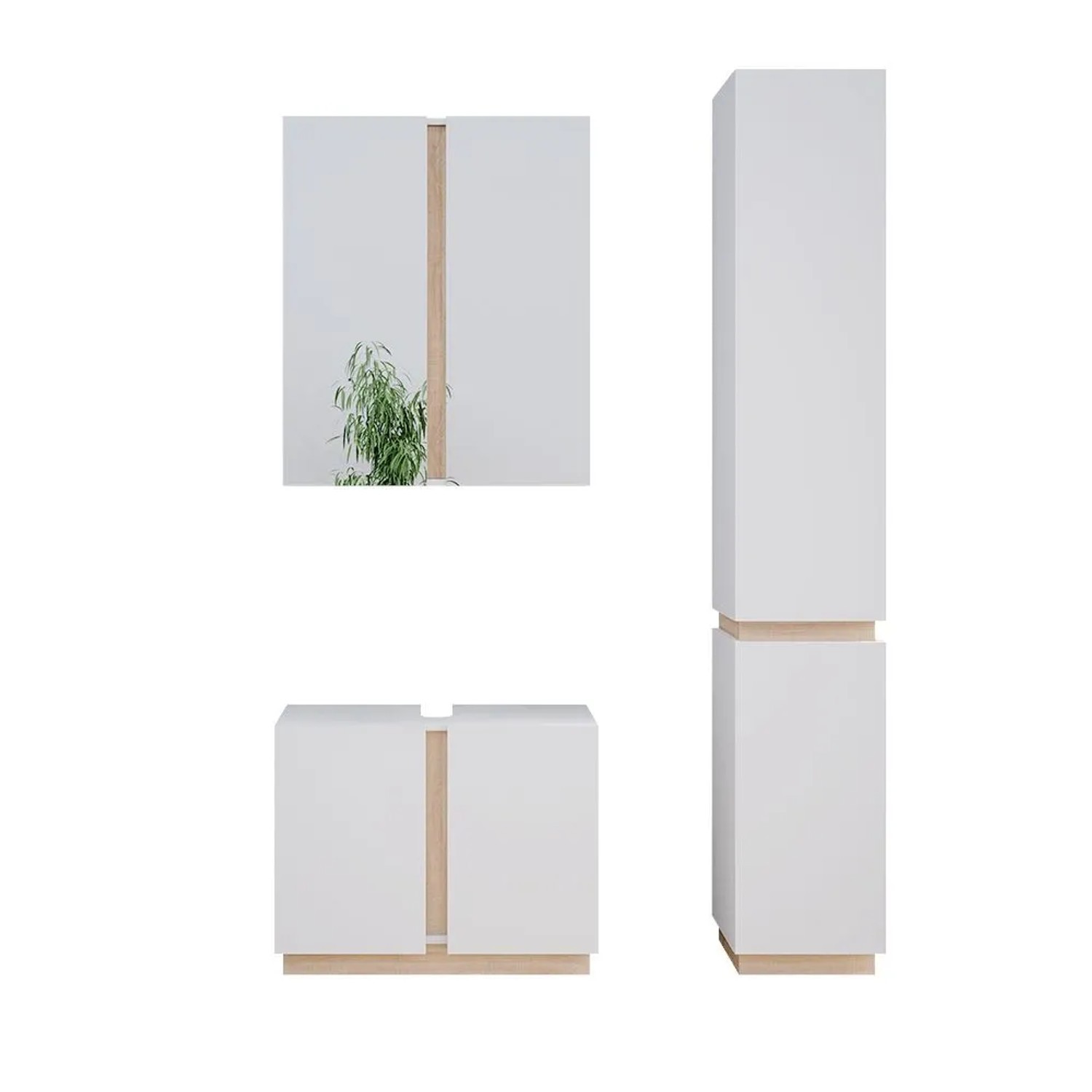 Vicco Badmöbel-Set Gloria Weiß 70 x 56 3-teilig