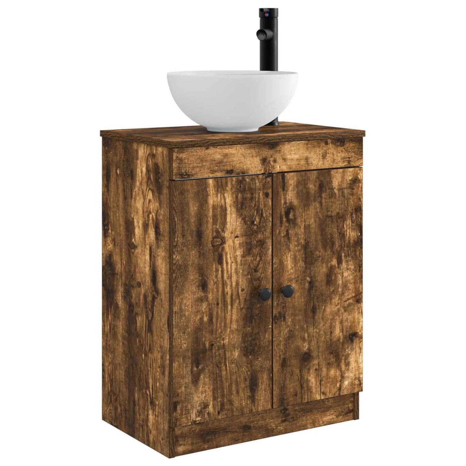 vidaXL Badezimmerschrank mit Waschbecken Geräucherte Eiche 890118