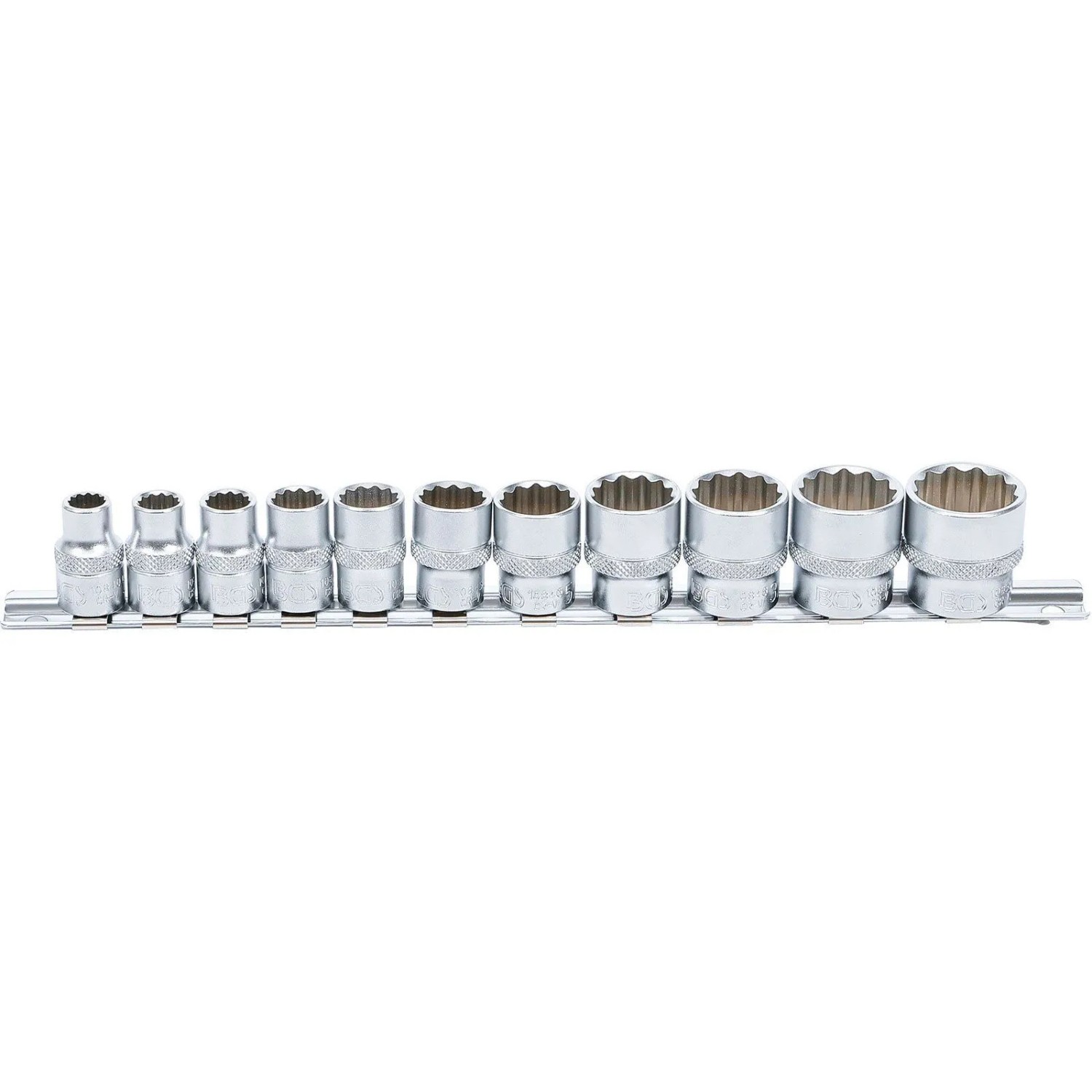 BGS Steckschlüssel Einsatz Satz Zwölfkant Antrieb Innenvierkant 10 Mm  3 8 Zoll  Zollgrößen 11Tlg  9112