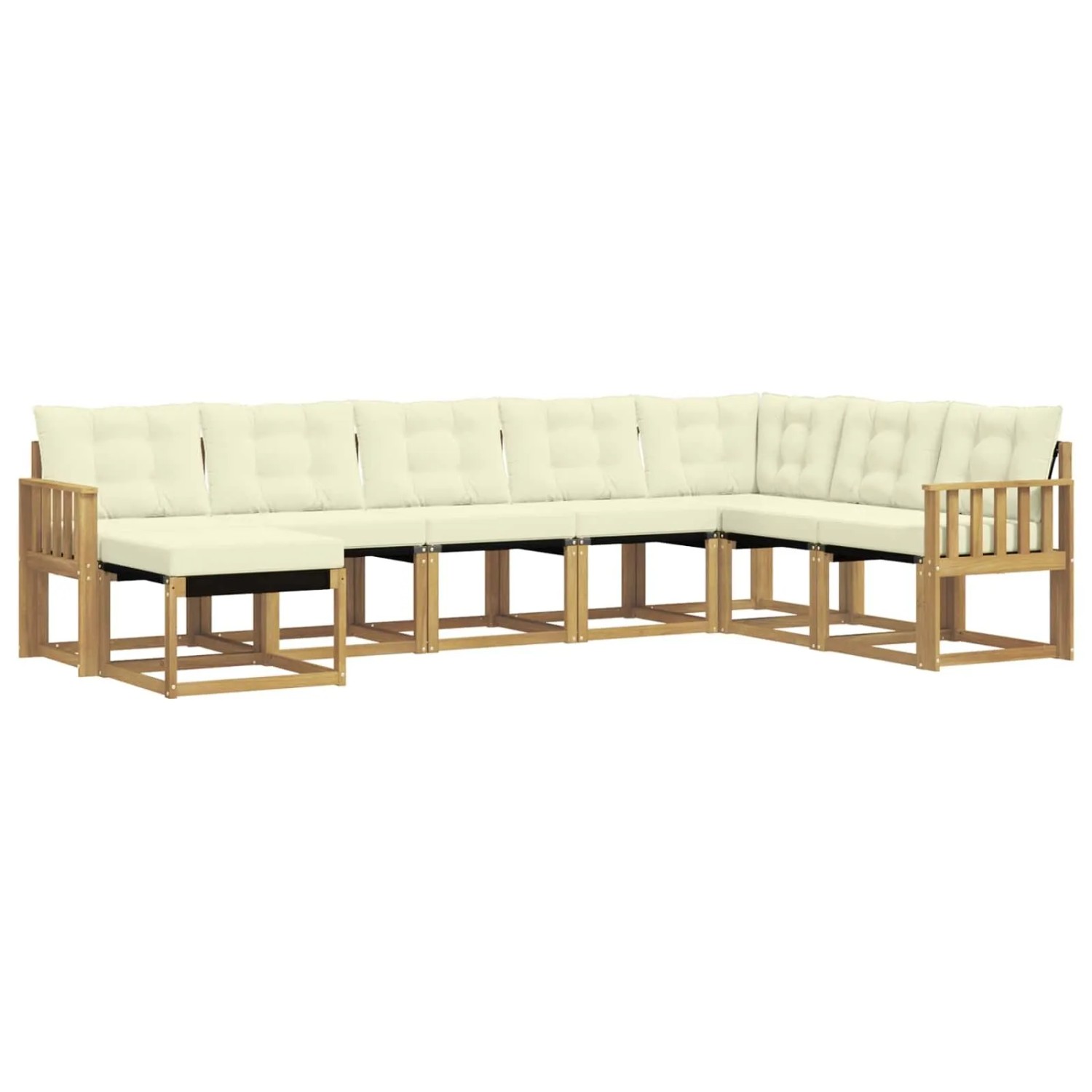 vidaXL Outdoor-Sofagarnitur mit Kissen 8-Tlg Weiß und Creme 3389760