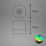 Produktzeichnung der Brilo Akku-Tischleuchte Smal Schwarz RGB mit Maßangaben 70x70mm.