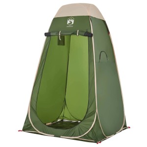 Furnicato Pop-Up Umkleidezelt grün mit beigem Dach, 120x120x185 cm. Sichtschutzzelt für Camping.