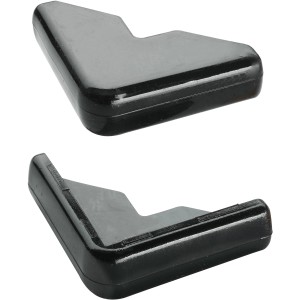 Schwarze, selbstklebende Hettich Eckenpuffer aus Kunststoff, 30x30x8,5 mm, für Möbel.
