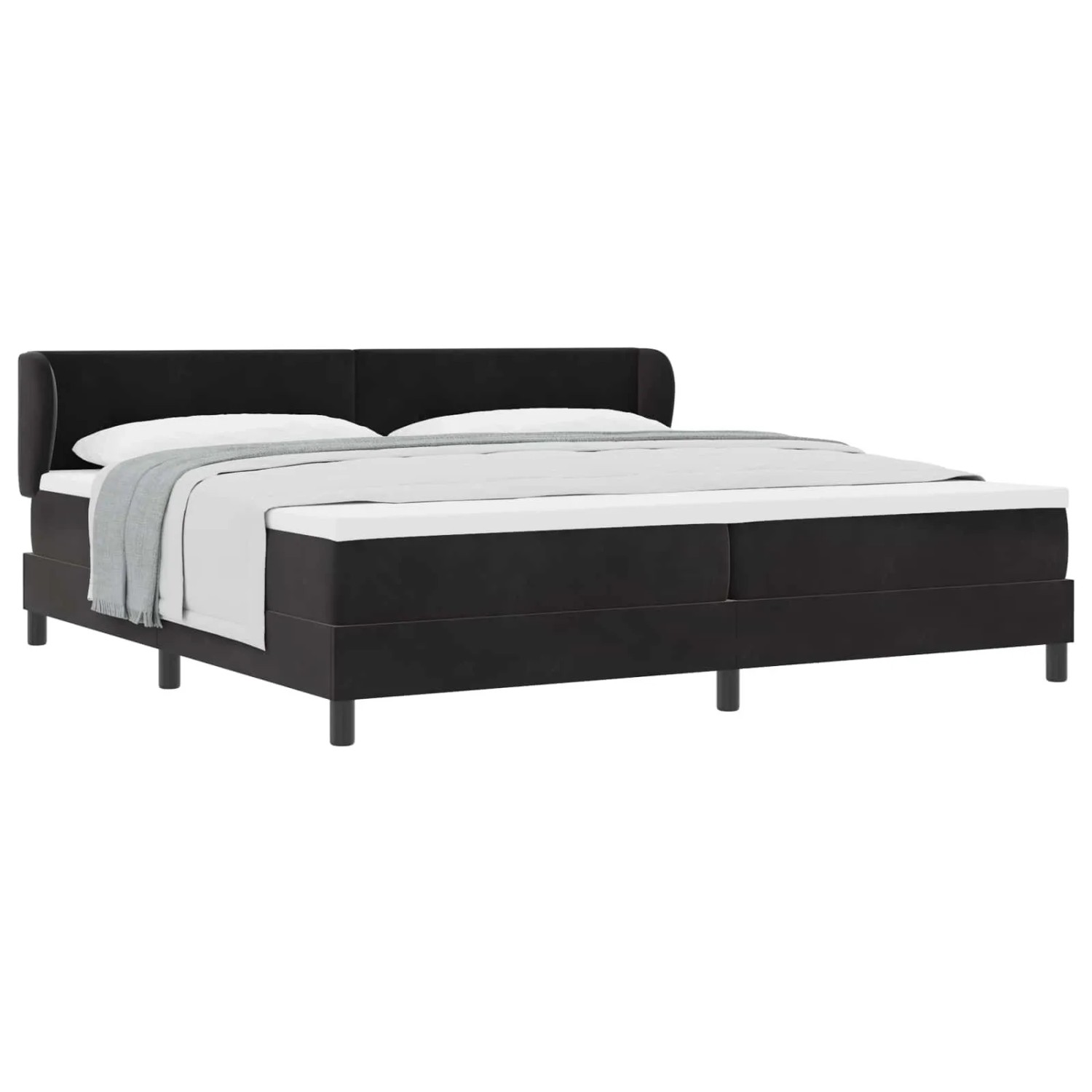 vidaXL Boxspringbett mit Matratze Schwarz 200 x 200 cm Samt 3340408