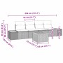 vidaXL Garten-Sofa-Set 5-tlg grau Poly Rattan mit Maßen, ideal für Terrasse und Garten.