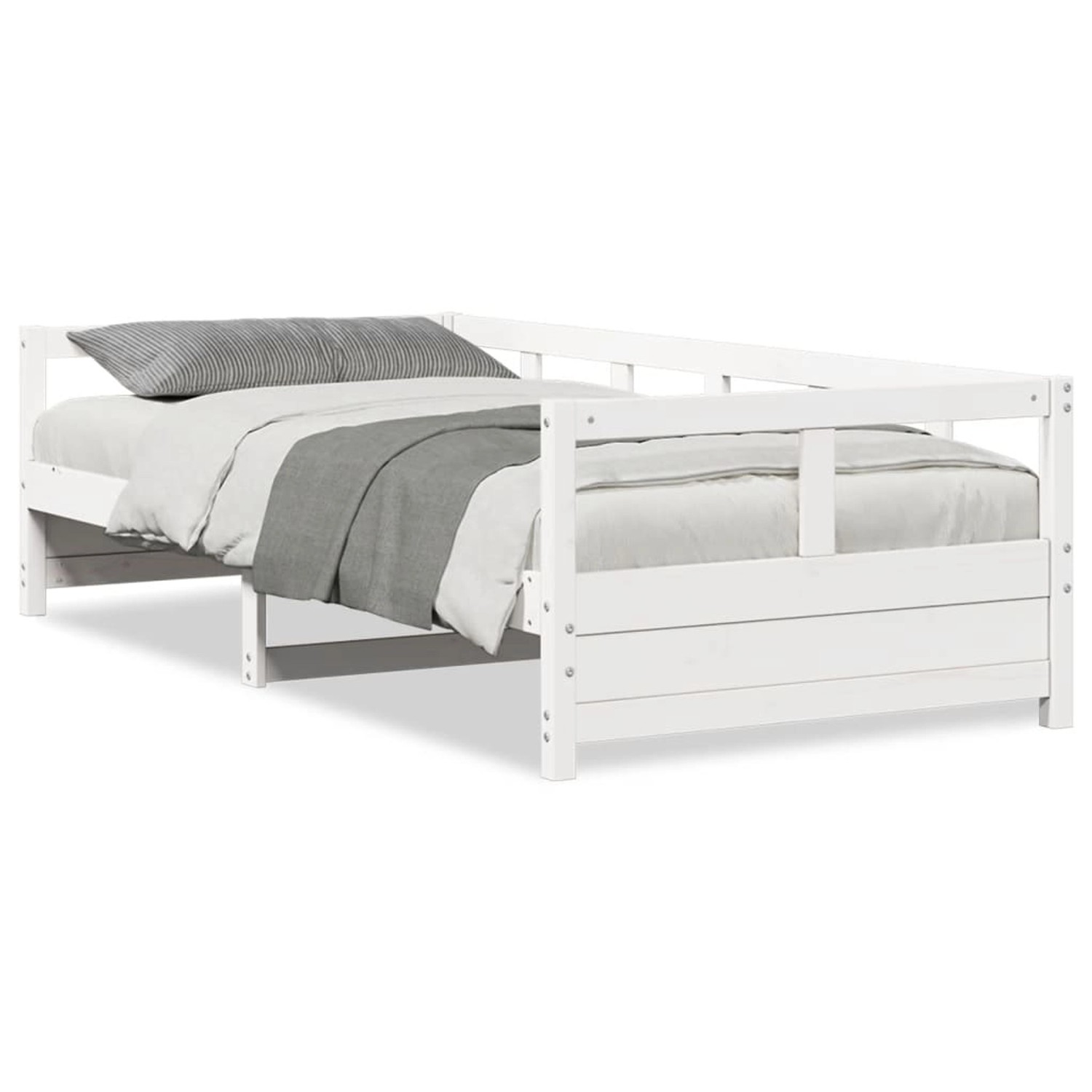 vidaXL Tagesbett ohne Matratze Weiß 90x200 cm Massivholz Kiefer 854962 günstig online kaufen