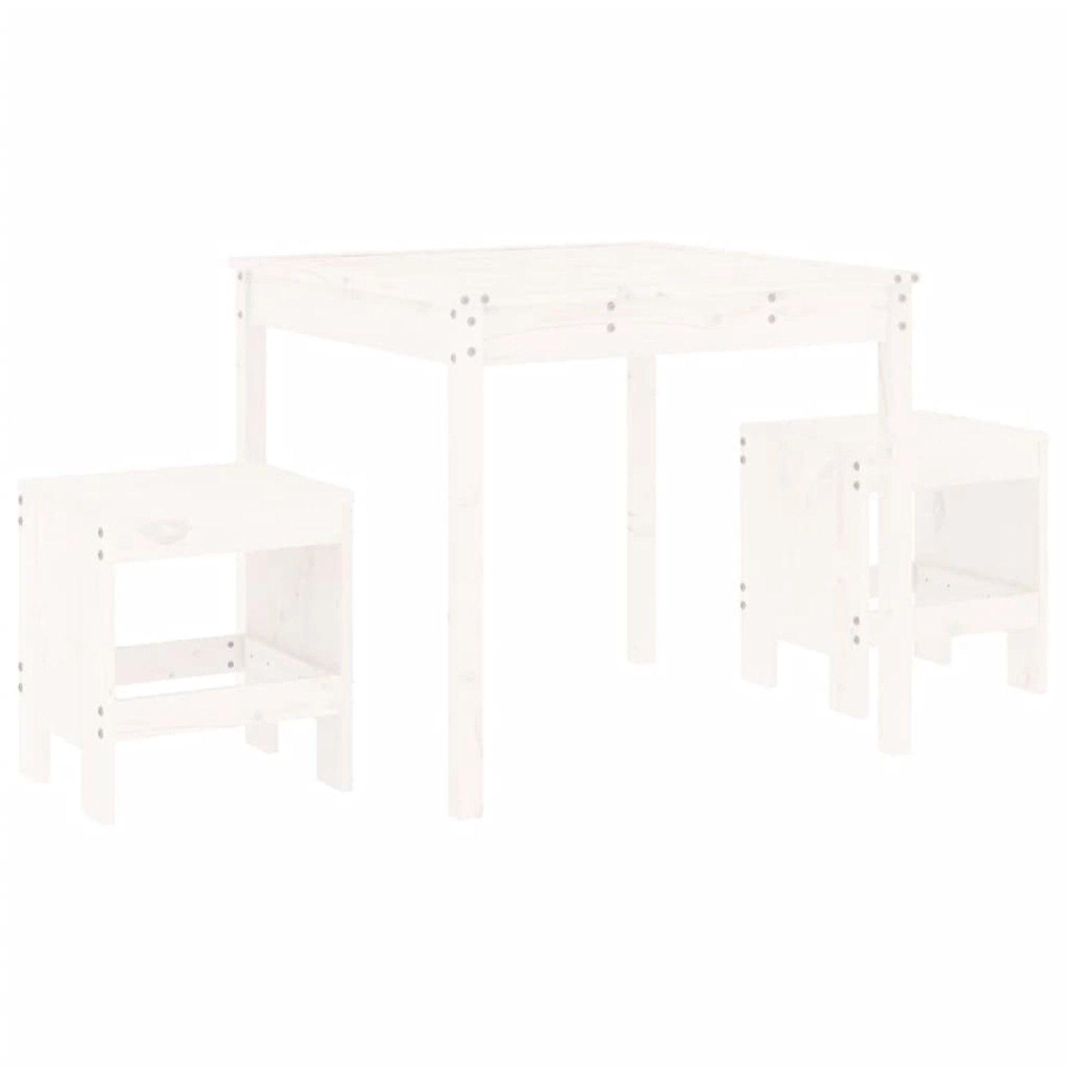 vidaXL 3-Tlg Garten-Bistro-Set Weiß Massivholz Kiefer 3157704