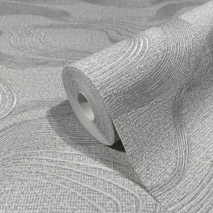 Rolle Marburg Vliestapete Kumano 6, graue, moderne Grafik-Tapete mit FSC®-Zertifizierung.