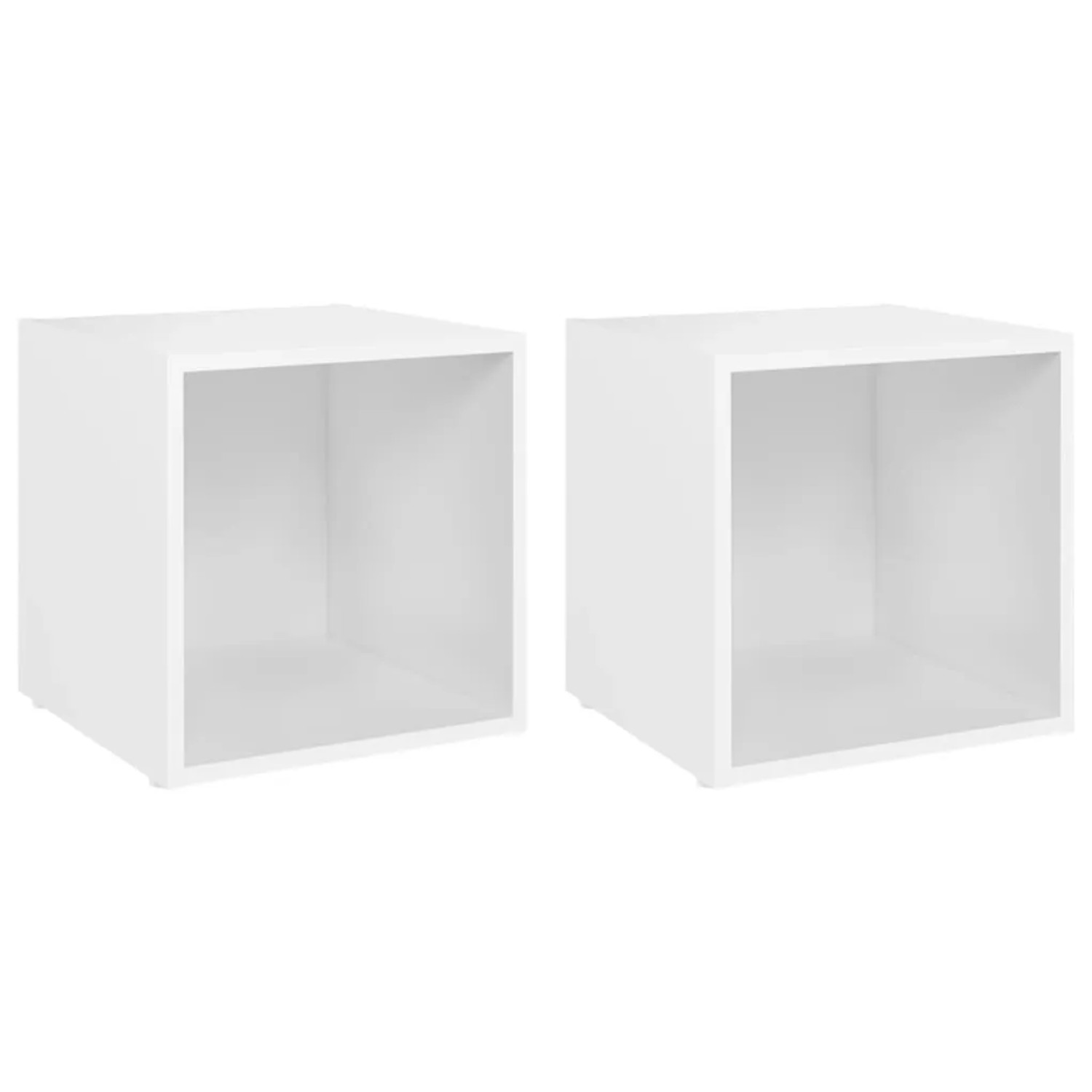 vidaXL TV-Schränke 2 Stk Weiß 37x35x37 cm Holzwerkstoff 805499