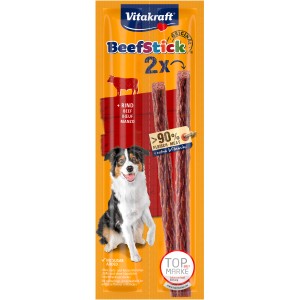 Vitakraft Beef Stick Rind, 2 Stück. Hunde Kaustick mit hohem Fleischanteil für Hunde.