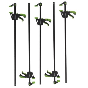 5er Set TRUTZHOLM Einhandzwingen 60x900 mm, Schnellspannzwingen mit grünem Griff.