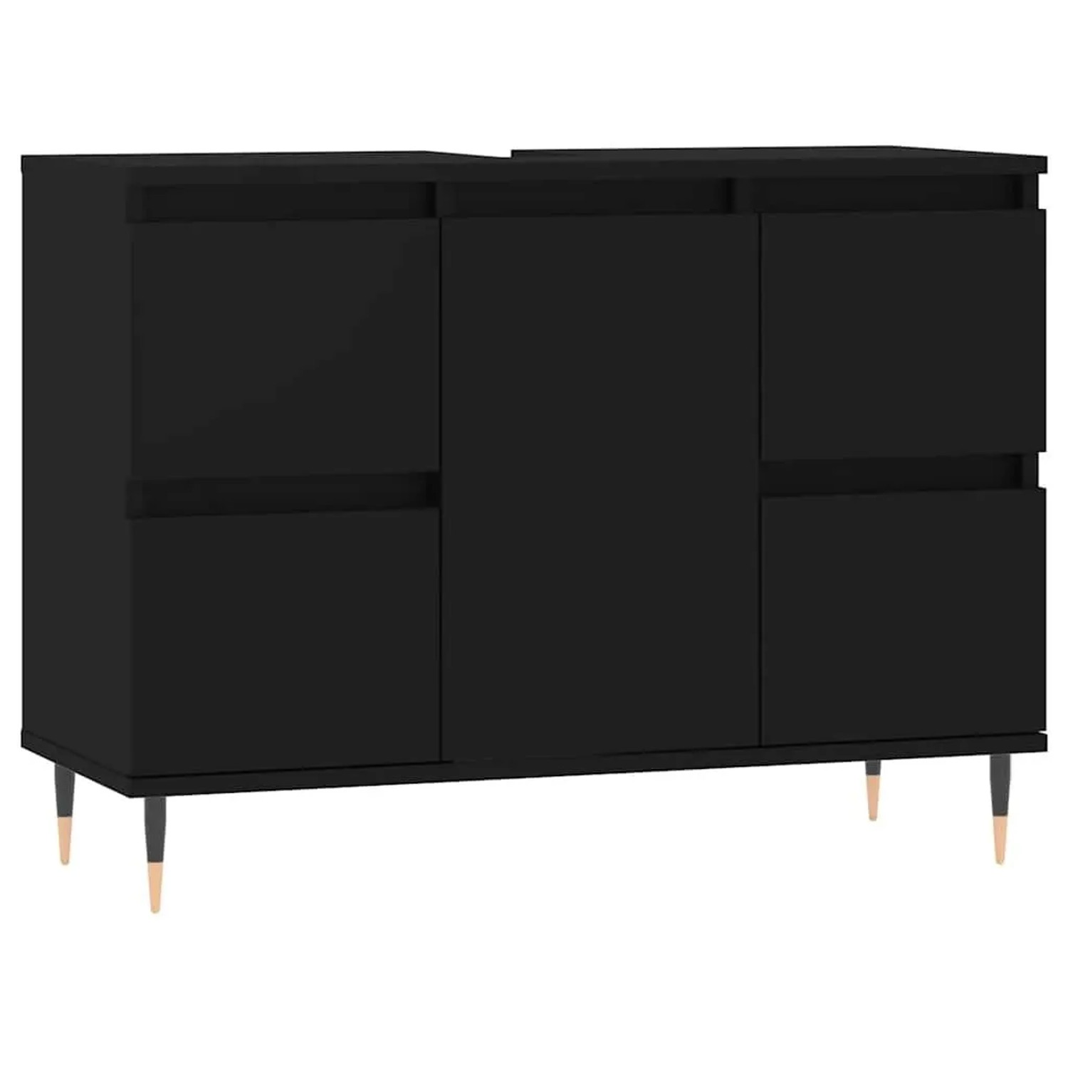 vidaXL Badschrank Schwarz 80x33x60 cm Holzwerkstoff 831645