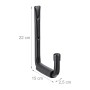 Relaxdays Wandhaken 6er Set Stahl Schwarz Schwerlast 22 cm x 2,5 cm x 15 cm_4