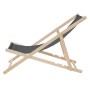 Klappbarer ECD Germany Liegestuhl im 5er Set, Holz, anthrazitfarbener Bezug.