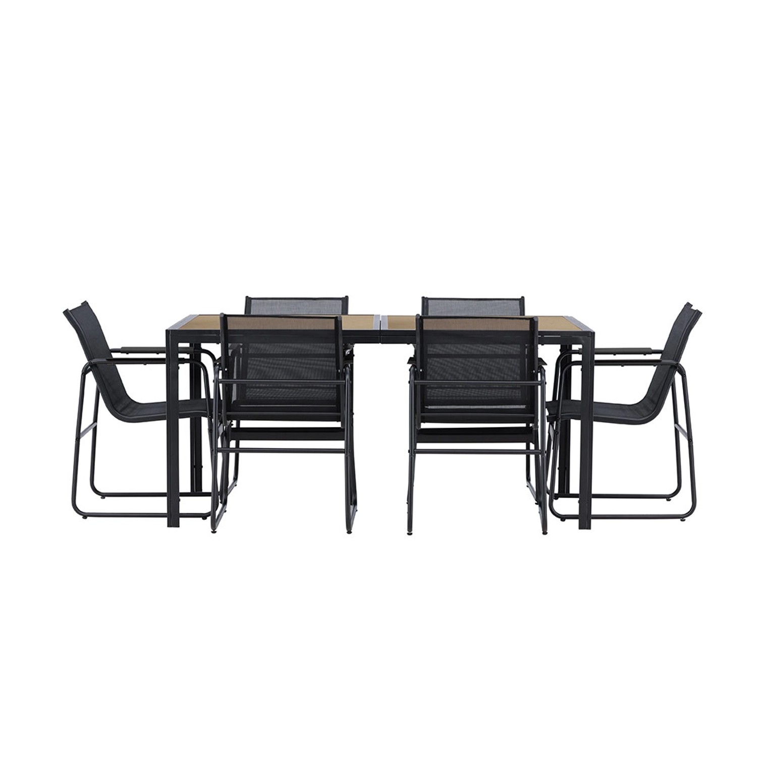 ebuy24 Lampedusa Gartenset 1 Esstisch 6 Stühle Schwarz Tisch cm H75xB90xT16 günstig online kaufen