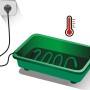 Romberg Heizkabel 30W im Anzuchtkasten mit Thermometer Symbolen für Pflanzenanzucht.
