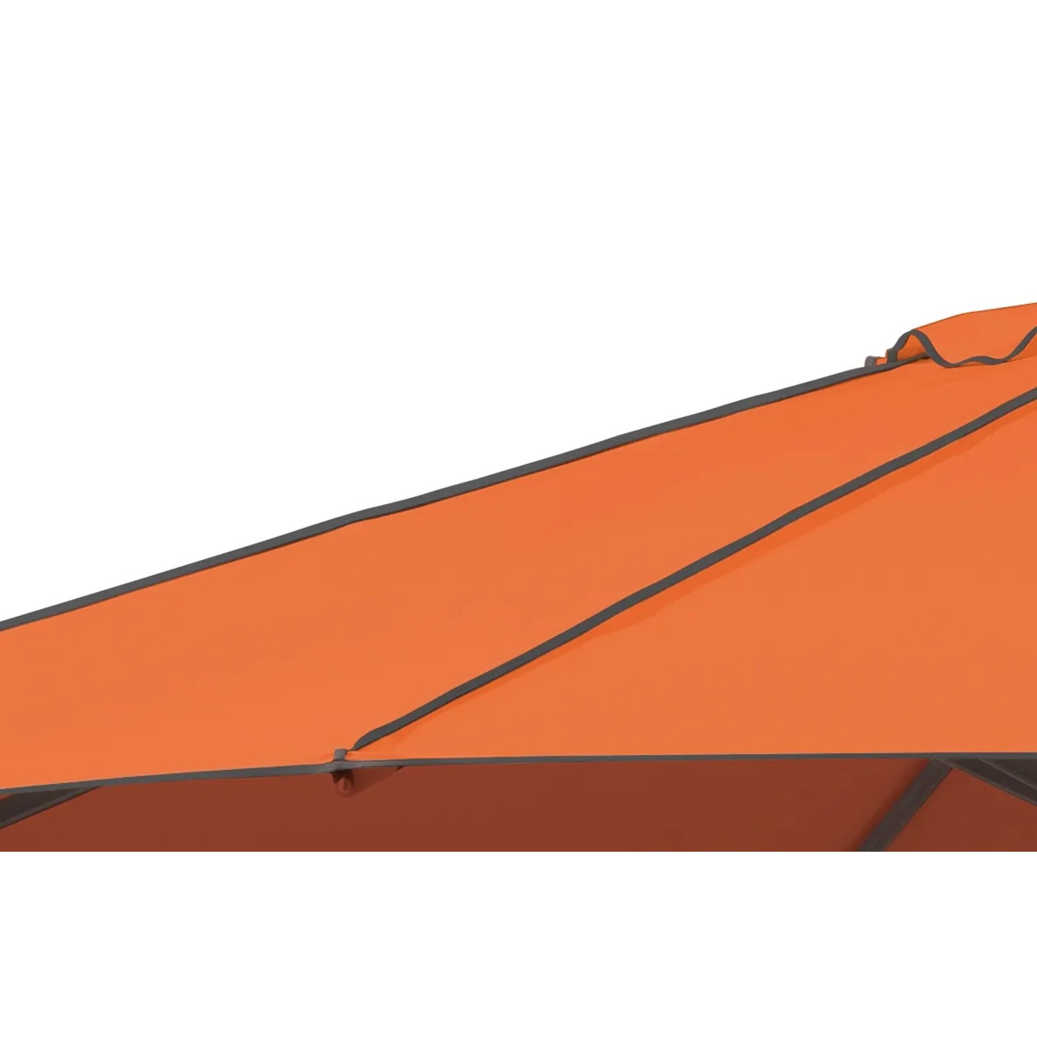 Detailaufnahme: Terracottafarbener Schneider Marktschirm Adria Ø 350 cm mit Kurbel