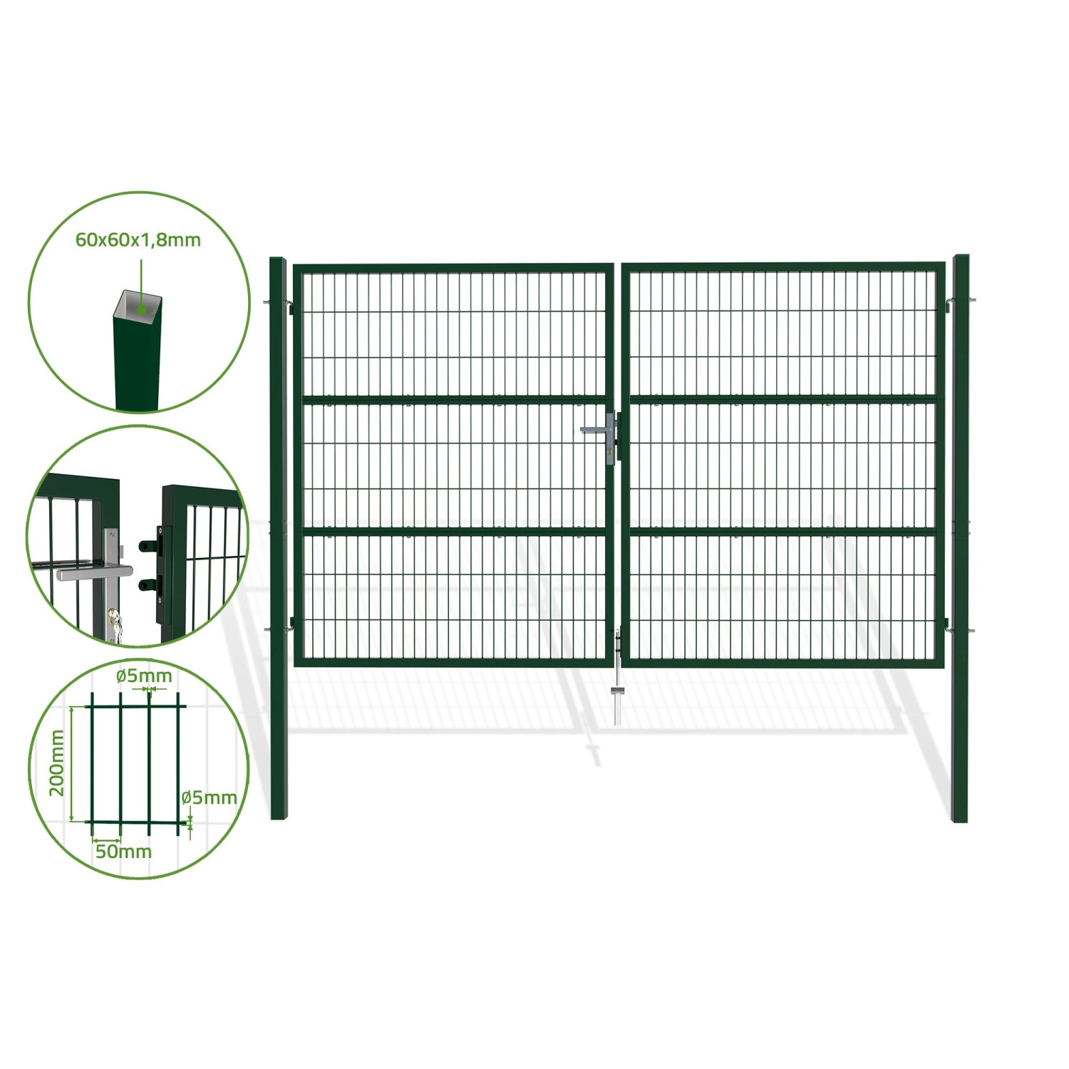 Casanoov Razo Grünes Netz Schwingtor  3 M  H  180 Cm günstig online kaufen