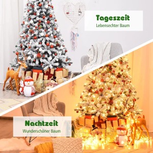 Costway Künstlicher Weihnachtsbaum mit Warmweißen Led-Leuchten 225cm