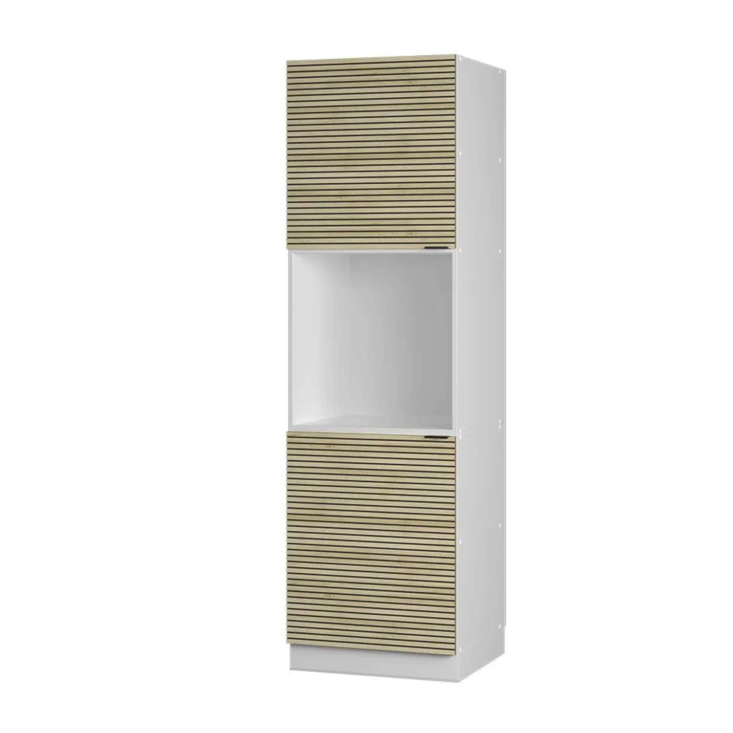Vicco Herdumbauschrank Fame-Line Eiche Paneel 60 x 207 mit Offenem Regal Art Nr 51405