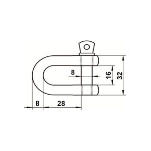 SOTECH Rundschäkel 8 mm Edelstahl AISI 316 V4A