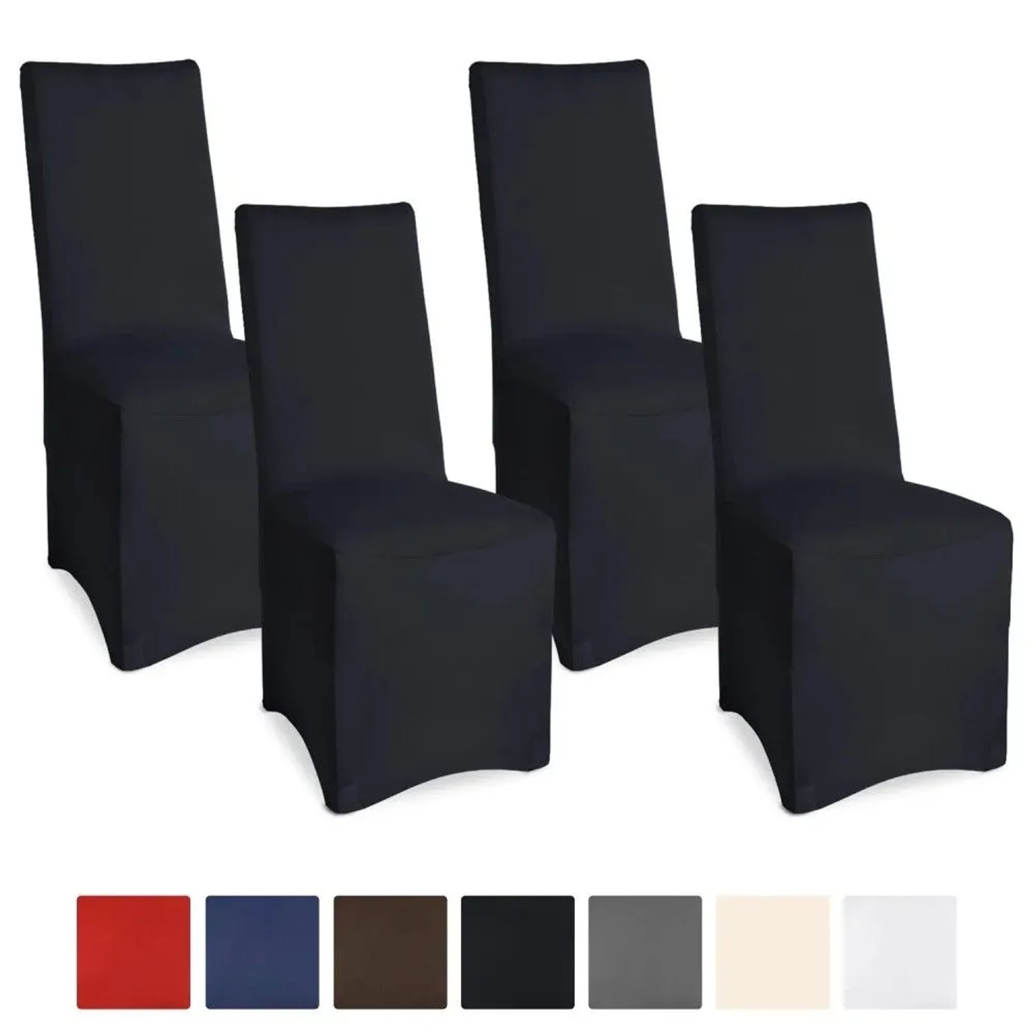 Beautissu Leona Stuhlhusse 95x45cm Schwarz Stretch Bankett 4tlg