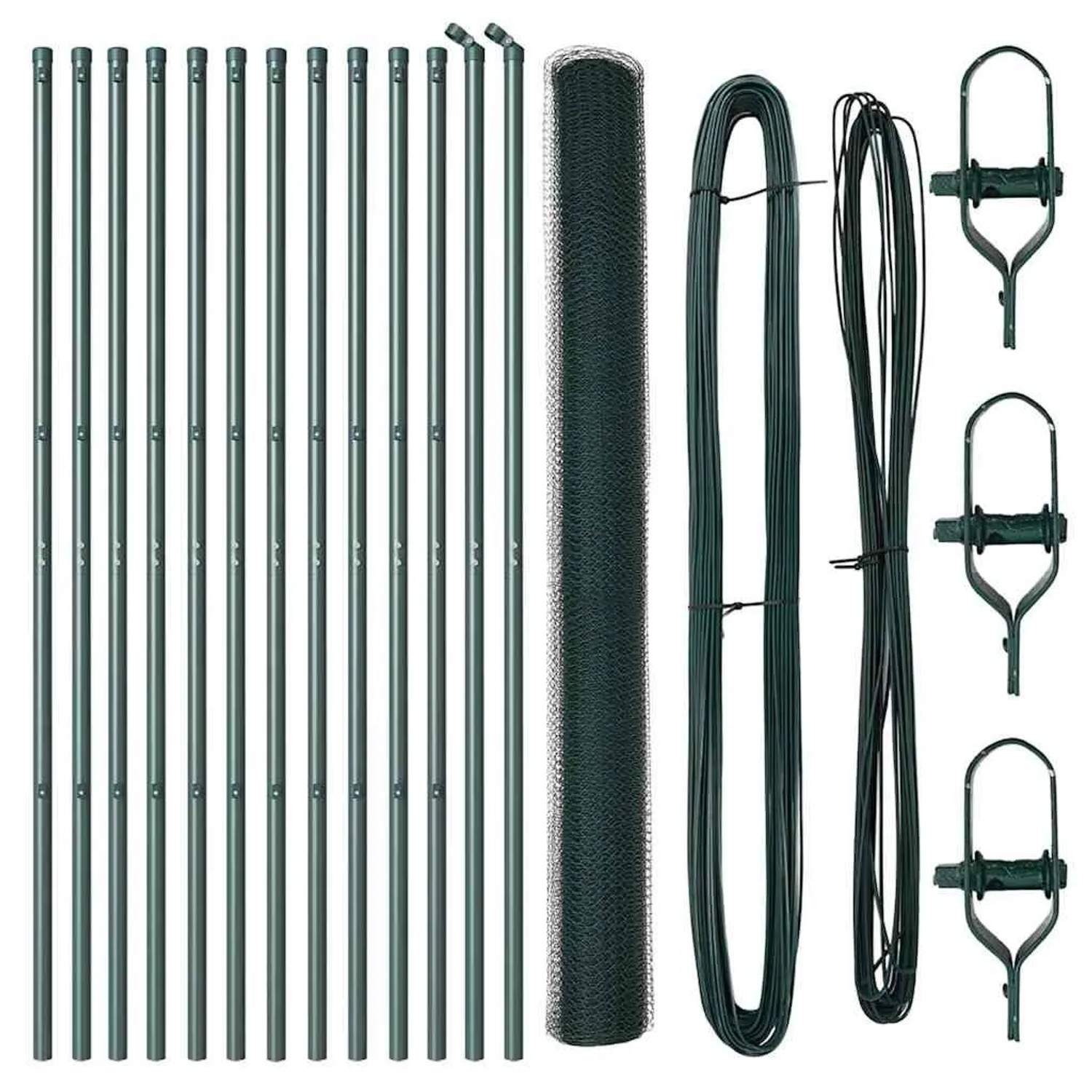 vidaXL Zaunpfosten Grün 25 x 1,6 m 13 mm Maschenweite Stahl und PVC 3352688 günstig online kaufen