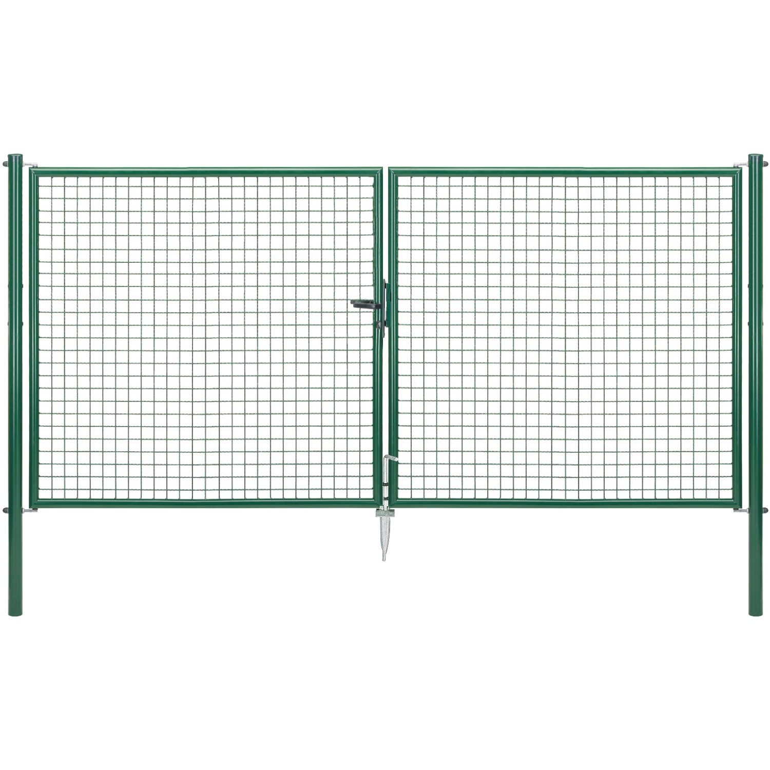Doppeltor für Maschendraht- und Alberts Fix-Clip Pro-Zaun Grün 150 cm x 300 cm