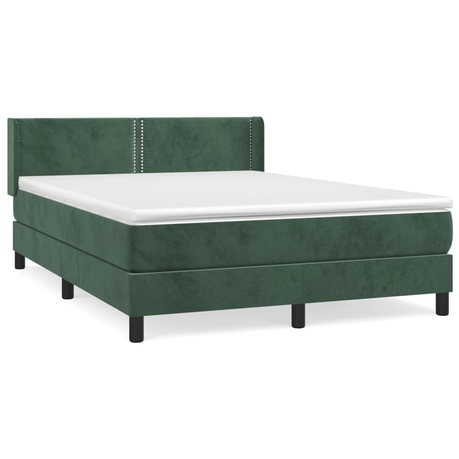 vidaXL Boxspringbett mit Matratze Dunkelgrün 140x190 cm Samt1468159 günstig online kaufen