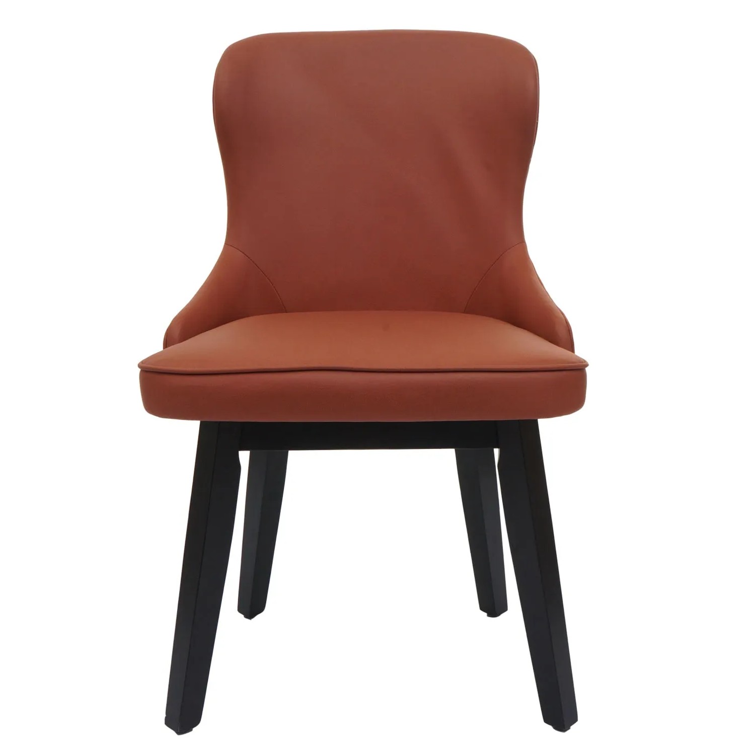 Esszimmerstuhl M60 im 6er-Set, terrakotta-braun, mit Holzgestell. Polsterstuhl für Esszimmer.