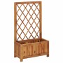 DELUKE Pflanzkasten Mit Spalier WELO Akazienholz Massiv 100x55x28cm Spalier Mit Blumenkasten Hochbeet Mit Rankgitter Rankkasten Gartenspalier