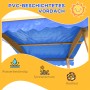 Detailansicht des blauen Dachs vom Outsunny Sandkasten mit Sonnenschutz.