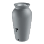 Graue Waterform Regentonne Velcan, 120 l, mit Filter und Hahnanschluss.