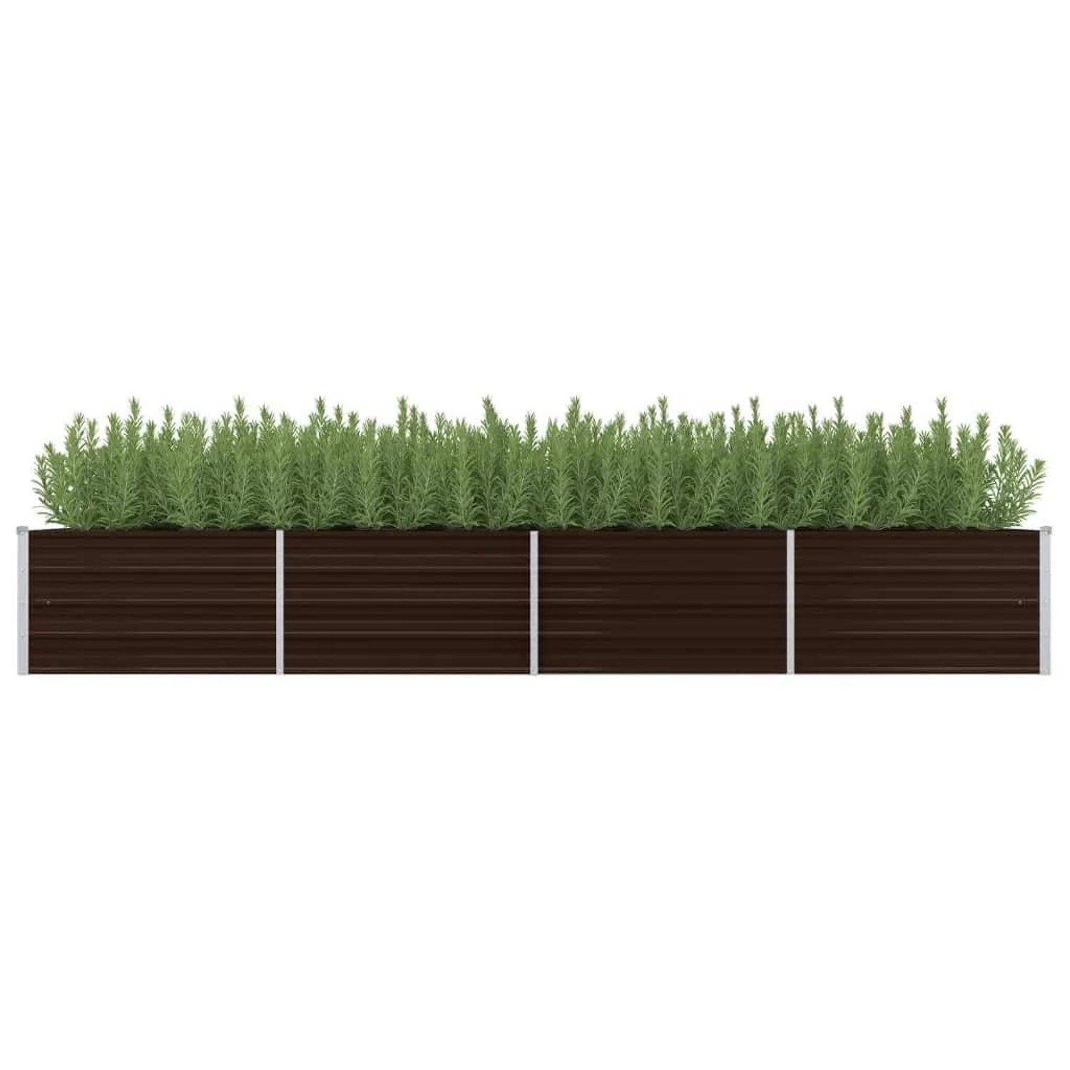 furnicato Garten-Hochbeet Braun 320 x 80 x 45 cm Verzinkter Stahl