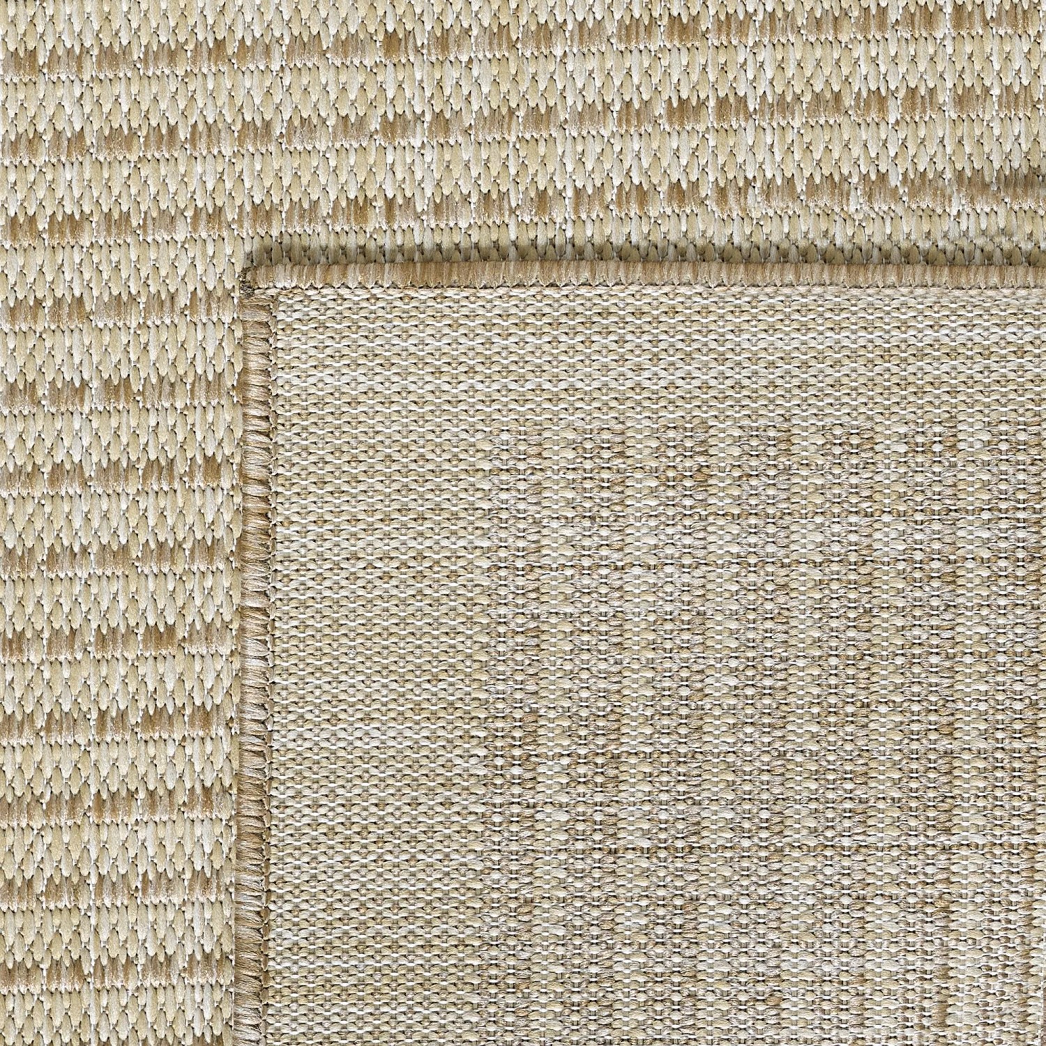 Beiger Ayyildiz Outdoor-Teppich Giza 80x150 cm in Sisal-Optik, wetterfest und robust.