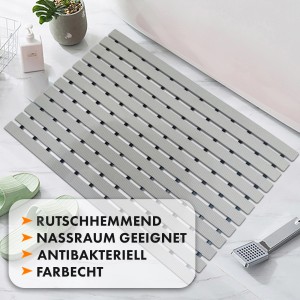 Graue KARAT Fußmatte mit Drainagefunktion, antibakteriell, 43x50 cm.