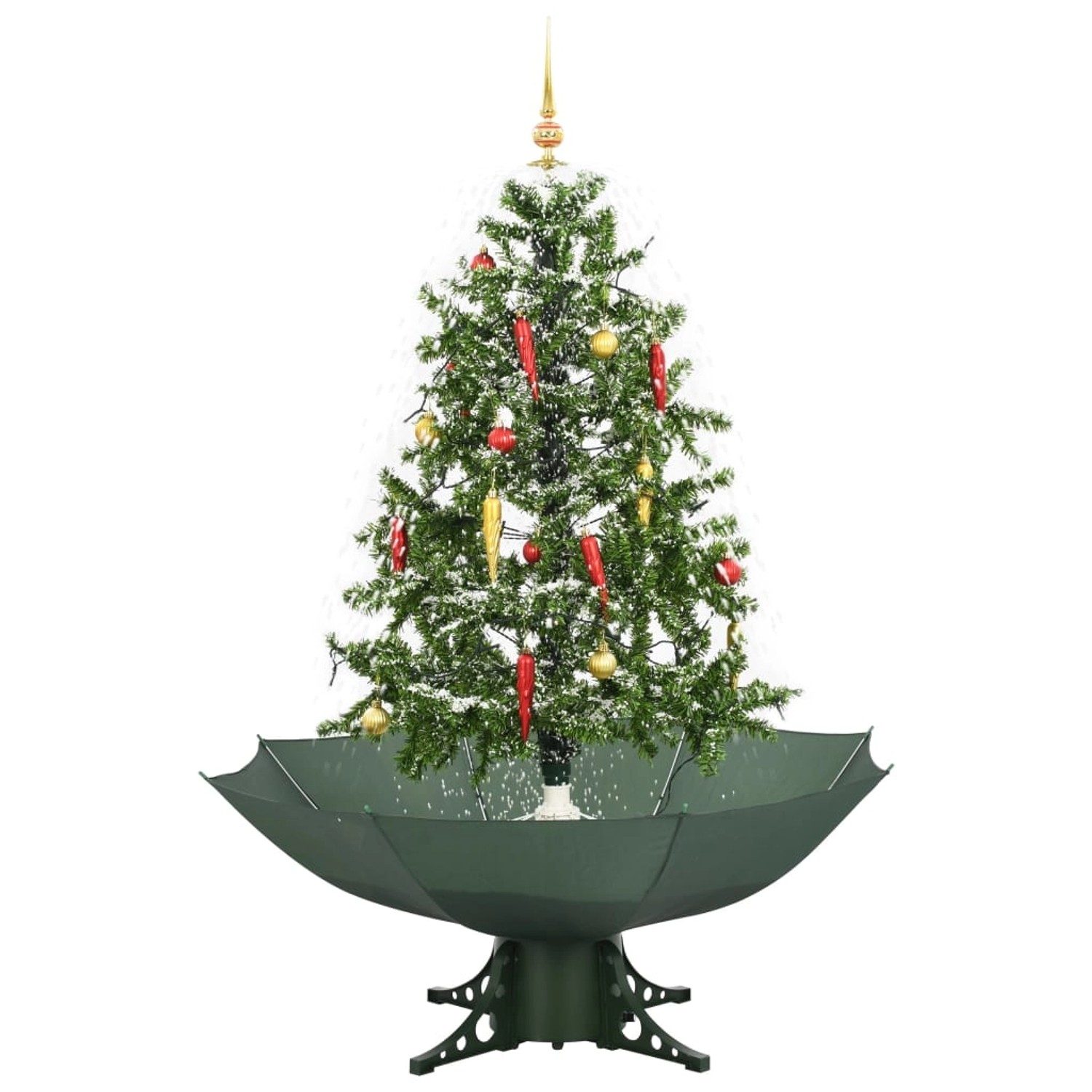 vidaXL Schneiender Weihnachtsbaum mit Schirmfuß Grün 140 cm 284333