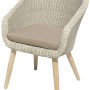 Gartenstuhl Arvada mit Polyrattan-Sitzschale und Auflage in Muskatnussbraun/Taupe.