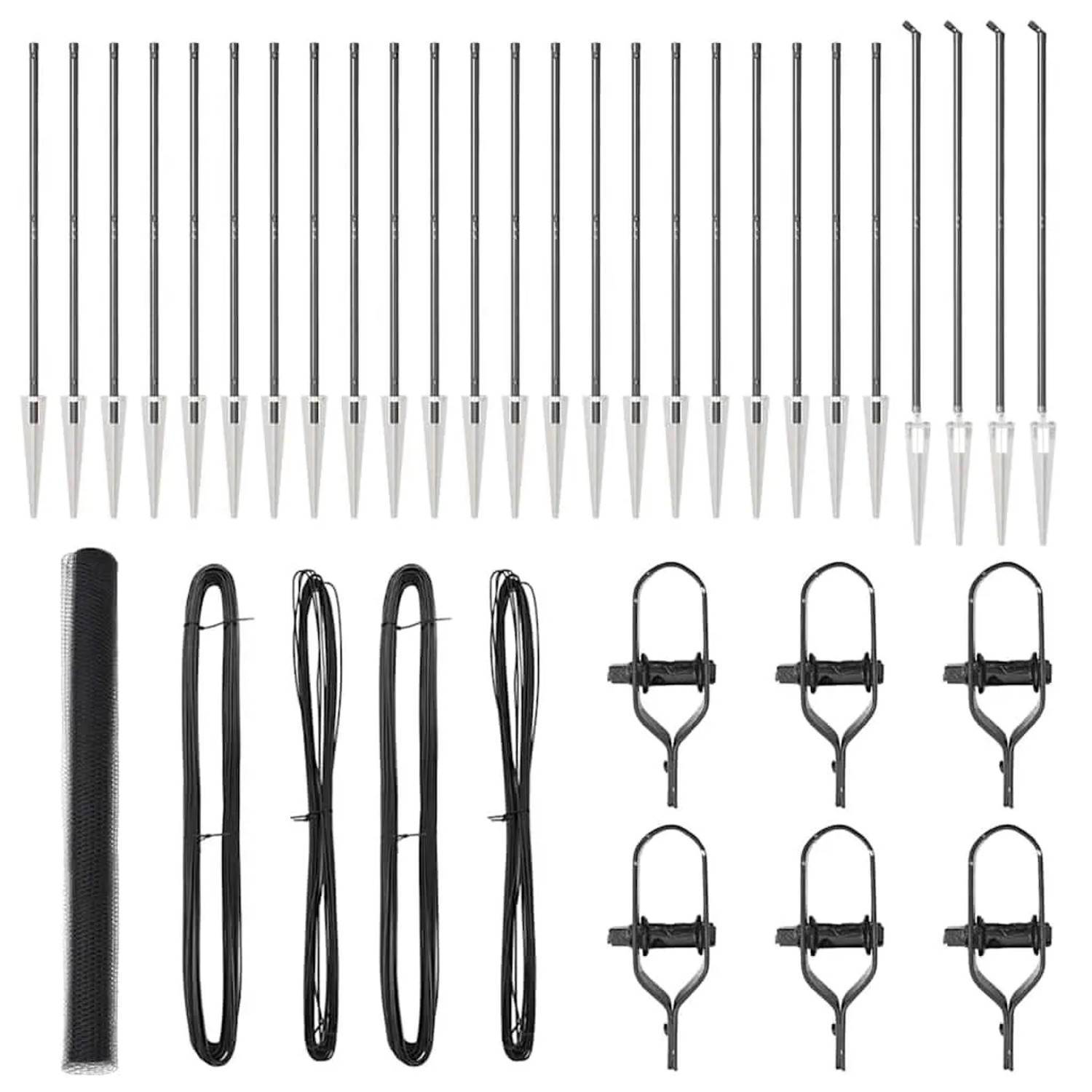 vidaXL Zaunpfosten Grau 50 x 1,6 m 13 mm Maschen Stahl und PVC 3353287 günstig online kaufen