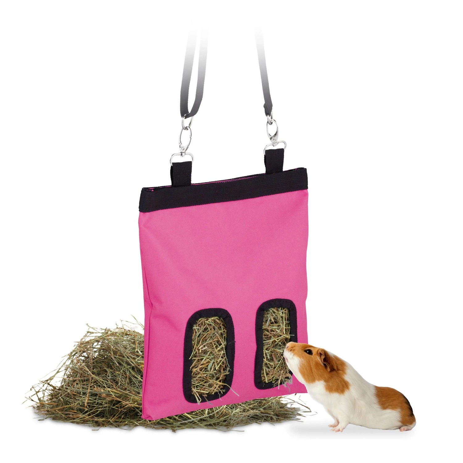 Relaxdays Heutasche Baumwolle Polyester Pink Aufhängbar Längenverstellbar 31 cm x 25 cm x 1,5 cm 130 g