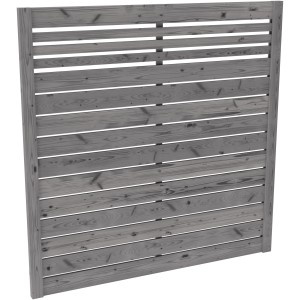 Graues Sichtschutzzaun-Element Neo, sägerau, 180x180 cm. Holzimprägniert für den Außenbereich.