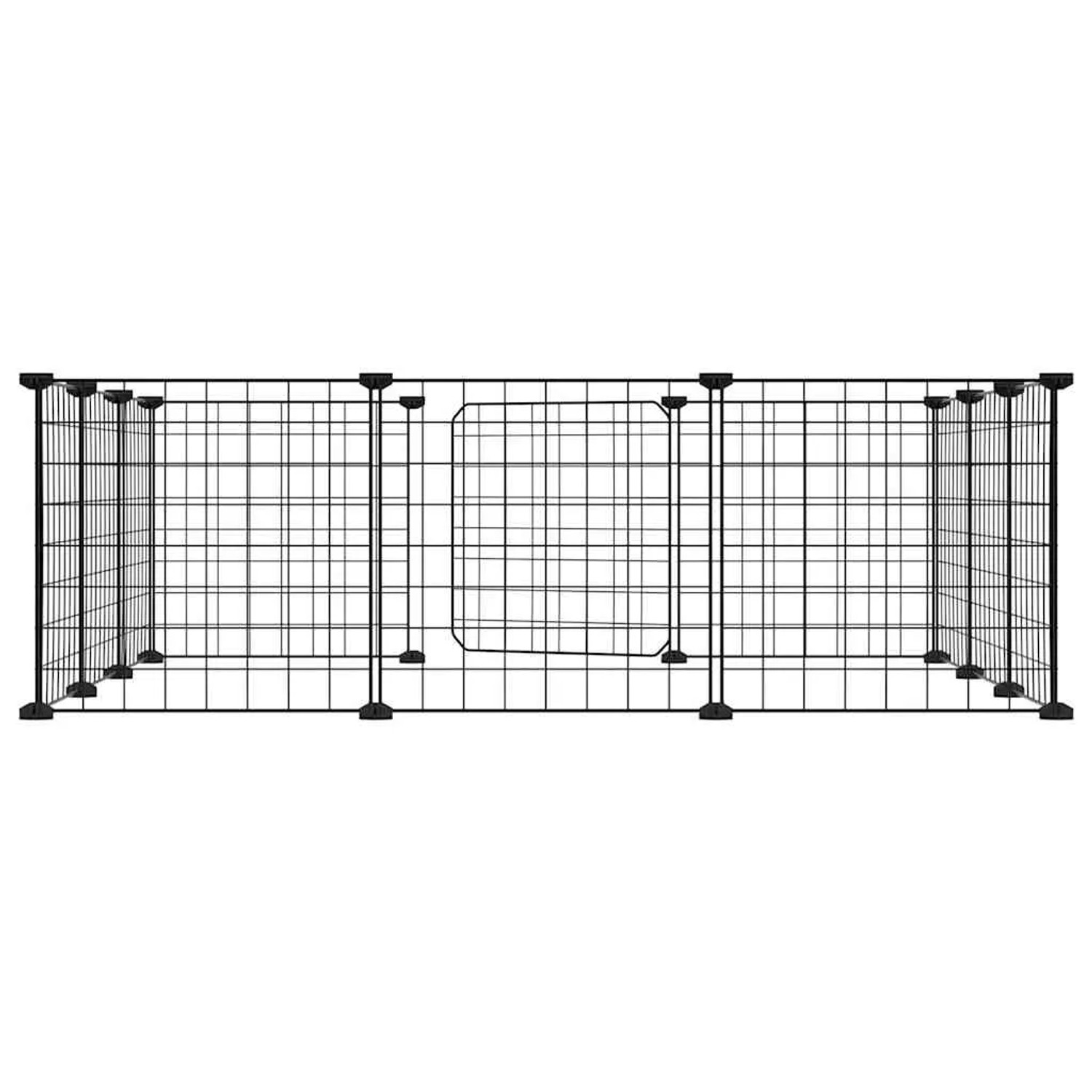 vidaXL Haustierkäfig, 12-teilig, schwarz, Stahl, mit Tür, 35x35 cm. Für Kleintiere.