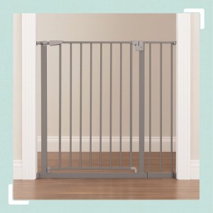 Relaxdays Treppenschutzgitter Eisen Kunststoff Grau Klemmbar 95 bis 100 cm 3,7 kg