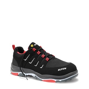 Elten Sicherheitshalbschuh William Red Low ESD S1P, Größe 47, aus Mikrofaser/Mesh mit Stahlkappe.