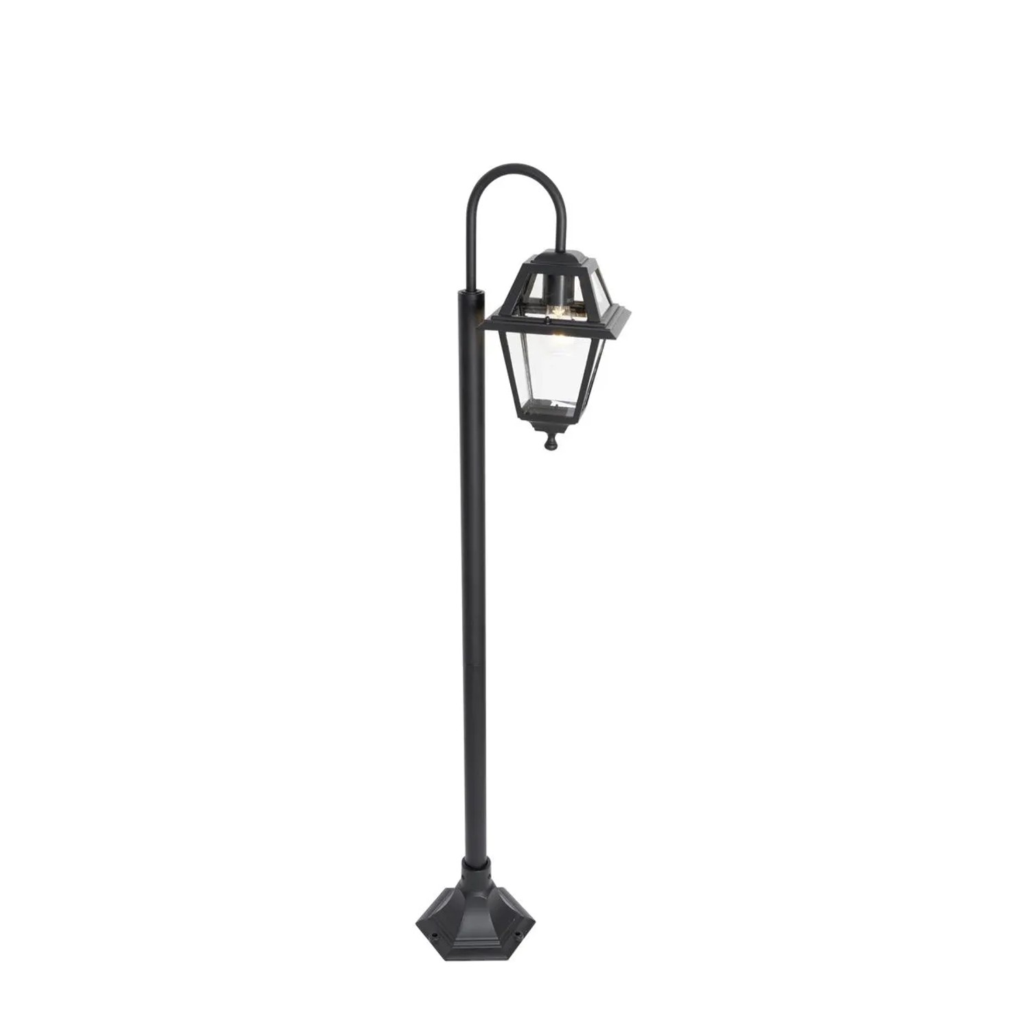 Klassische, schwarze QAZQA Außenlaterne Berta, 135 cm hoch, für Garten und Hof.