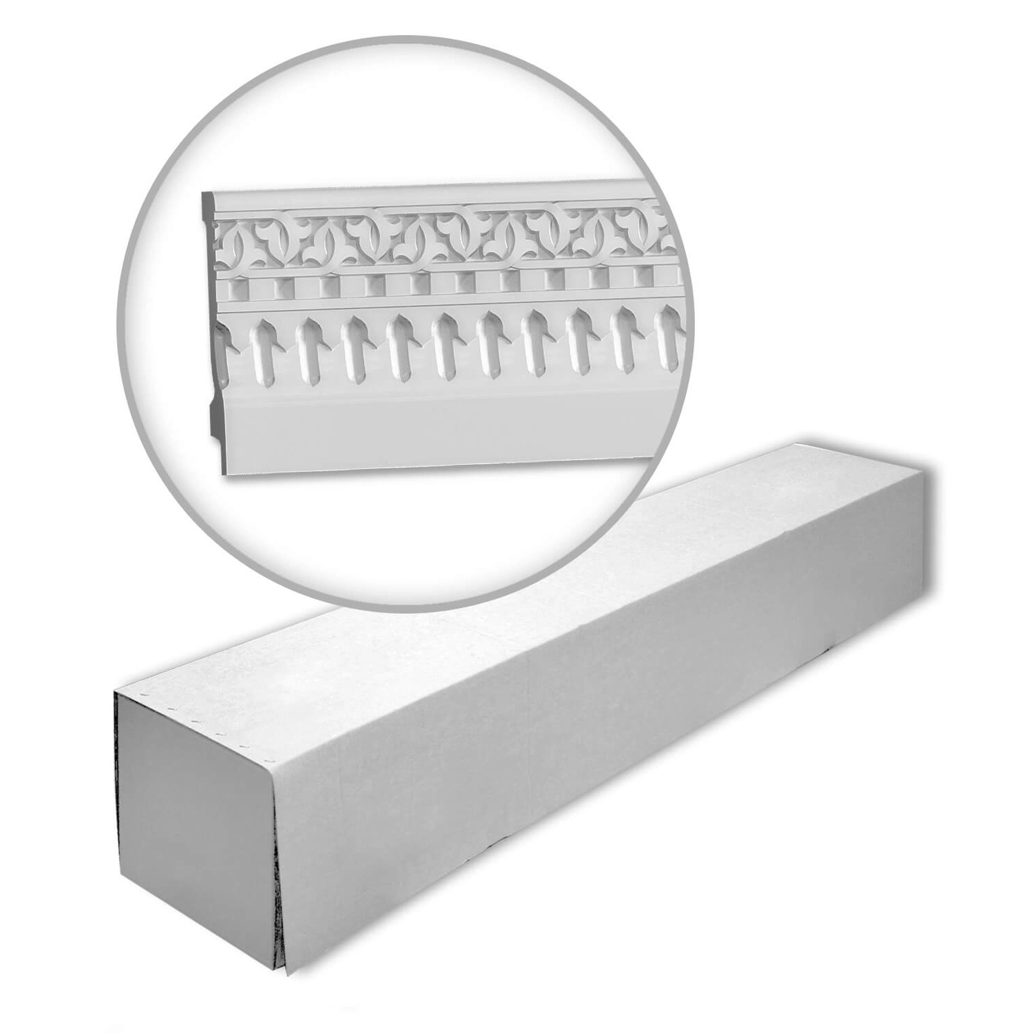 PROFHOME 153501-Box Sockelleisten 1 Karton Set mit 4 Fußleisten 8 m Weiß