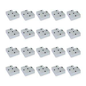 Emuca Lot von 20 Möbelfüße Alumix 7 Höhe 15 mm Kunststoff Silbergrau