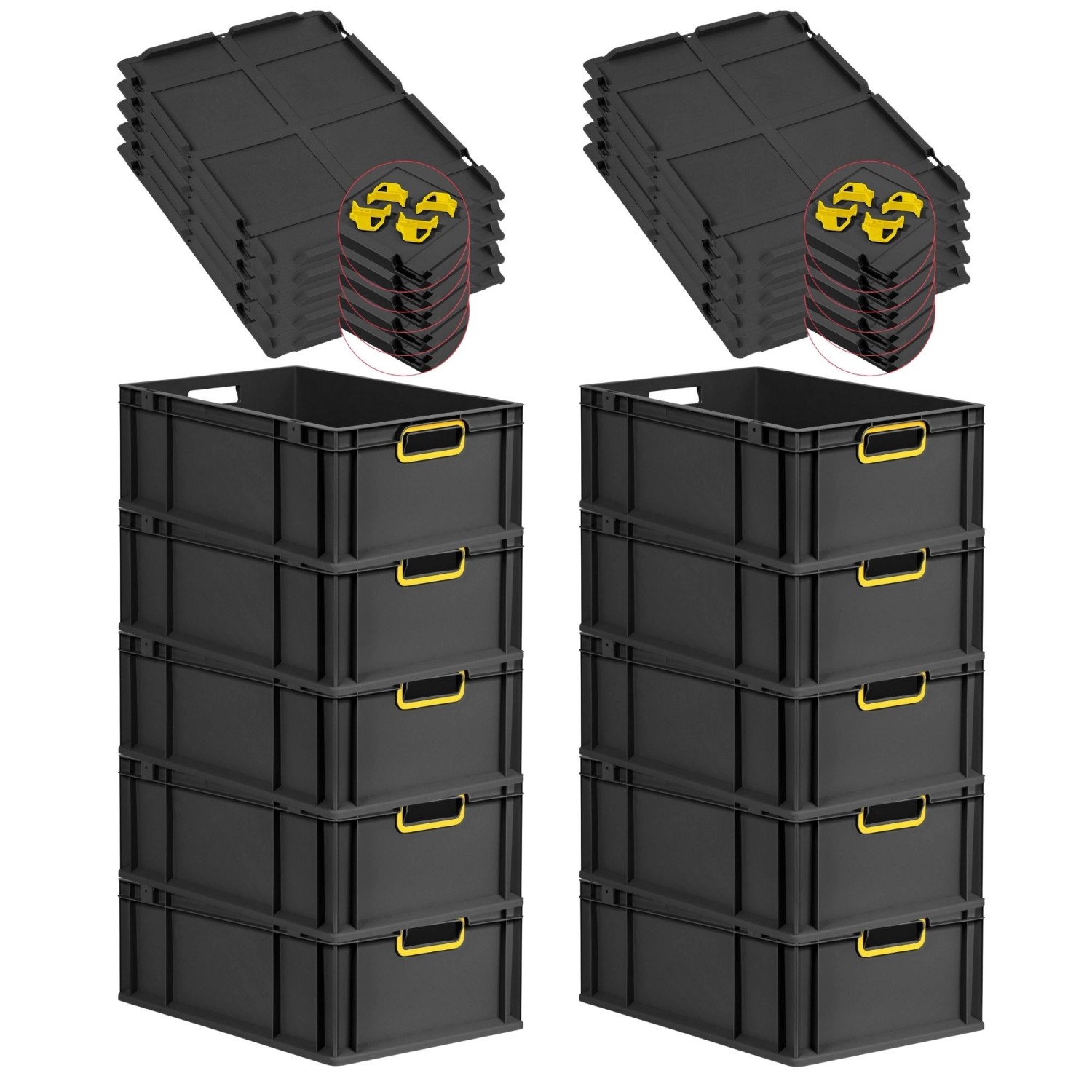PROREGAL SparSet 10x Eurobox Nextgen Color Mit Auflagedeckel HxBxT 22x40x60 günstig online kaufen
