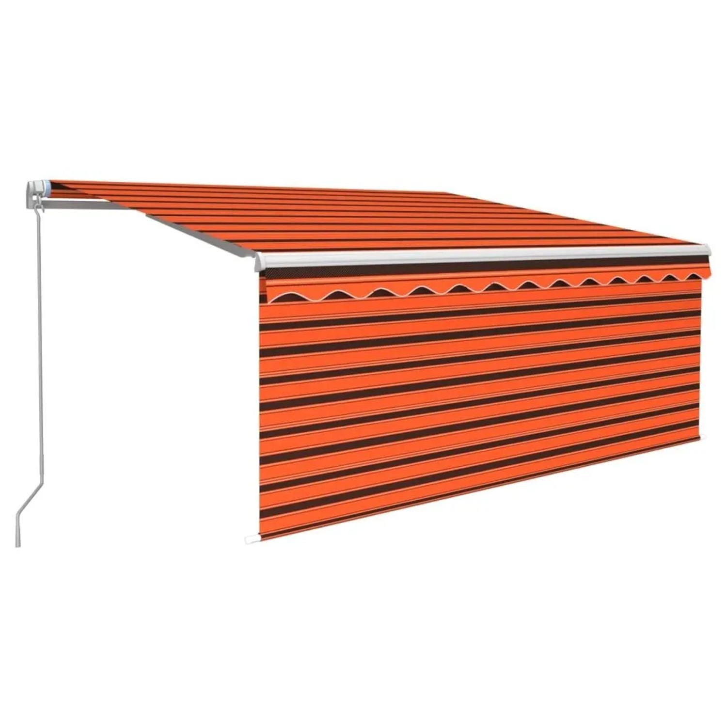 vidaXL Markise Manuell Einziehbar mit Rollo und LED 3x2,5 m Orange Braun 30 günstig online kaufen